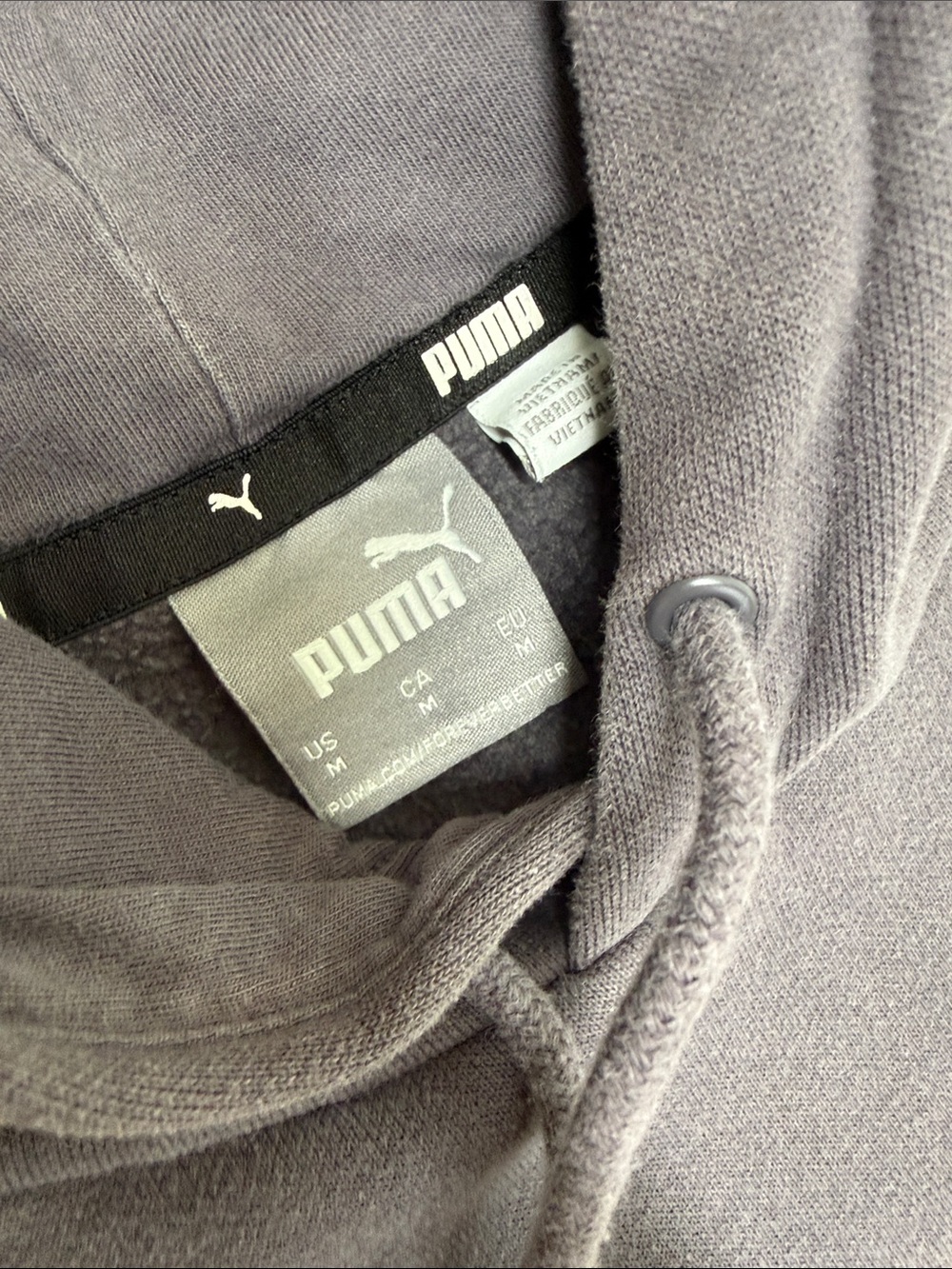 Puma Men's Charcoal Crewneck Hoodie with Yellow Logo Size M - Picture 3 of 9